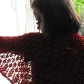 Worsted Knitt - corny red shawl 